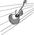 Black and white drawing of the guitar clipart free image dow