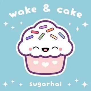 Cute pink cupcake with rainbow sprinkles. Wake & Cake! Cute 