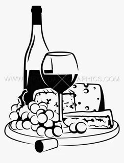 Transparent Cheese Clipart Png - Wine Clipart Black And Whit