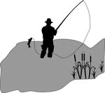 Silhouette Fisherman Clipart - Png Download - Full Size Clip