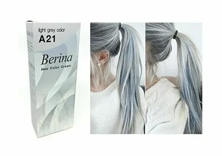 Berina A21 Light Grey Silver Permanent Hair Dye Colors Cream