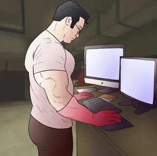 TF2 Medic Typing on Laptop Buff Guys Typing on Laptops / Why