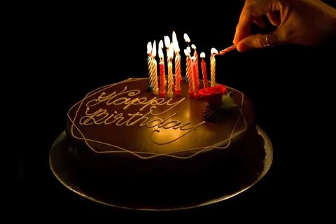 Birthday Cake Candle Lighting in the dark- Happy Birthday pi