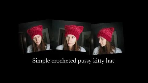 Crocheted pussy hat