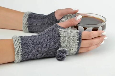 BUY Warm handmade crochet mittens knitted wool mittens winte