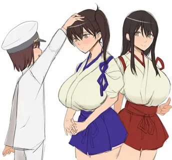 Safebooru - 1boy 2girls admiral (kantai collection) akagi (k