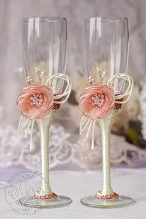 Flautas de champán personalizadas Blush rosa boda flautas to