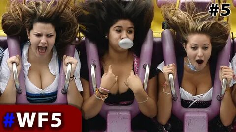 2 women flash boobs rollercoaster