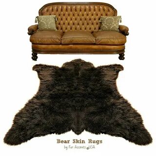 Brown Bear Skin Rug - Plush Shag Faux Fur - Bonded Suede Lin