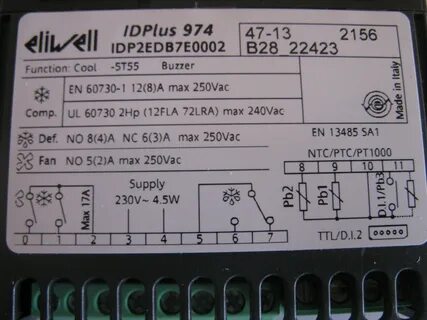 ELIWELL ID PLUS 974 controller 230V FOR Low Temperature + SE