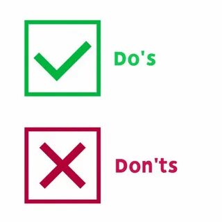 Simple dos and donts like checklist. flat graphic outline de