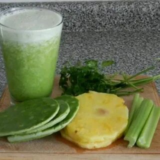 Jugo de Nopal y Piña Te para bajar de peso, Licuado para lim