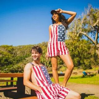 US$ 23.98 - American Flag Unisex Overalls Shorts - www.clean
