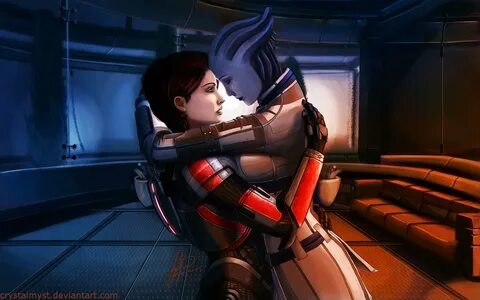Шепард и Лиара - Фан-арт Mass Effect 3