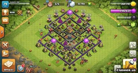 Copy Base Town Hall 8 TH8 Trophy base - Anti 3 stars - Anti 