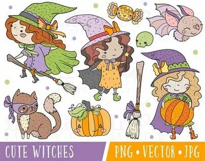 Cute Witch Clipart Images, Cute Witch Clip Art, Doodle Hallo