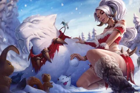 League Of Legends - Nidalee at the christmas eve HD wallpape