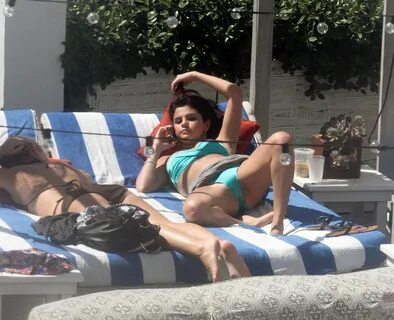 SELENA GOMEZ in Blue Bikini at a Pool in Miami - HawtCelebs