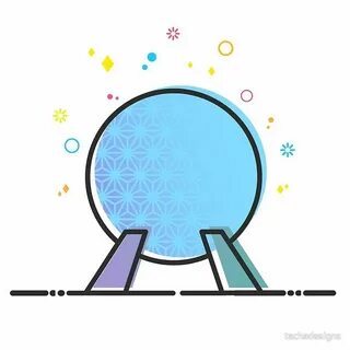 Spaceship Earth Epcot Ride Vector Illustration Cute Design A