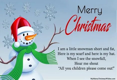 Cute Merry Christmas 2018 Snowman Poems for Kids and Childre