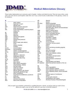Medical Abbreviations Glossary Medical terminology, Medical 