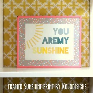 you are my sunshine print (and wrapping paper covered mat) k