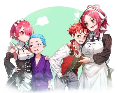 ram, aisha greyrat, natsuki rigel, and ars greyrat (re:zero kara.