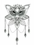 Image result for owl design black and white Tattoos, Mandala