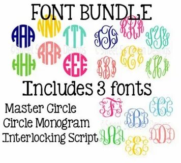 Font bundle cut files Master Circle Circle Monogram Font Scr