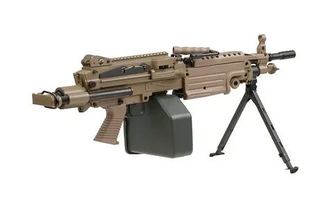 A&K LMG M249 Para AEG machine gun 1.41 Joule - TAN - Tactica