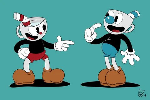 Cuphead and Mugman (Colored) by JDaggs92 on DeviantArt