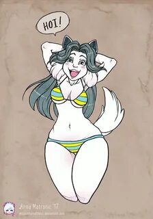 FurryBooru - anna matronic anthro bikini bikini thong bikini