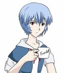 Rei ayanami holding a mug Rei ayanami, Evangelion, Neon evan