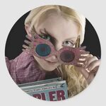 Luna Lovegood Peeks Over Glasses Classic Round Sticker Zazzl