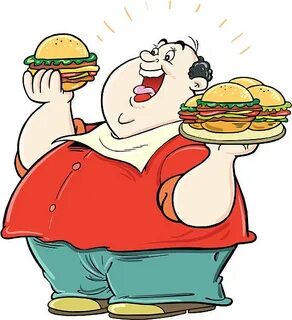 Fat Man Eating A Burger Cartoons Сток видеоклипы - iStock