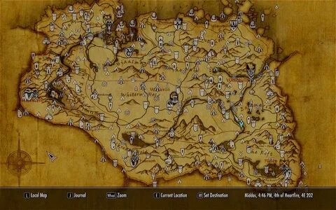 Skyrim Map All Locations - South Carolina Map
