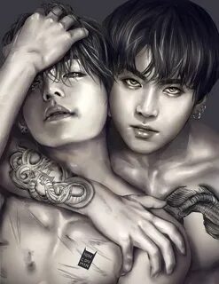 ЛУКИ BTS Vkook fanart, Jungkook fanart, Bts fanart