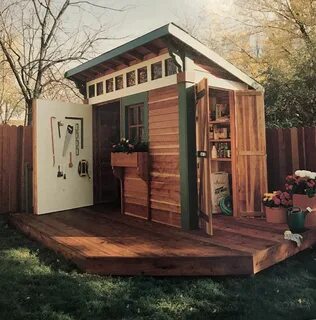 Store and display tools inside the shed door Lean to shed, B