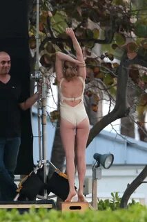 AMANDA SEYFRIED in Swimsuit on the Set of a Photoshoot in Mi