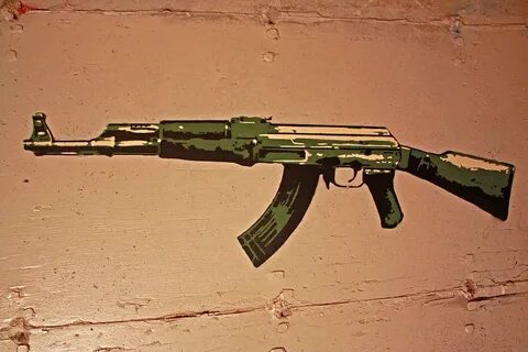 AK-47 Stencil 3 layer, 4ft long, 10 hours draw/cut time. m. 