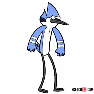 How to draw angry Mordecai step by step Drawings, Cartoon, C