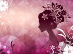 Fonds d'écran Vecteur femme avec le thème des fleurs roses 1