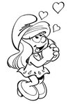 Lovely Smurfette Coloring Page - Free Printable Coloring Pag
