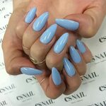 Baby Blue Nails Almond acrylic nails, Almond acrylic nails d