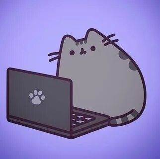 Pusheen with her computer Imagenes de gatos bonitos, Gatito 