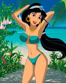 Princess Jasmine in a bikini Disney fan art, Princess, Girls