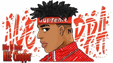 How To Draw NLE Choppa step by step SUPREME - YouTube