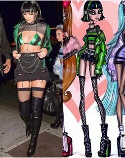 Kendall Jenner, Hailey Baldwin & Justine Skye dressed as The