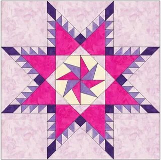 Pinwheel in a Feathered Star Template Quilting Block Pattern