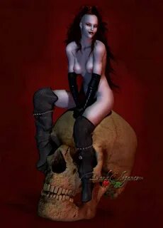 The skull-a gothic Pinup nudity.